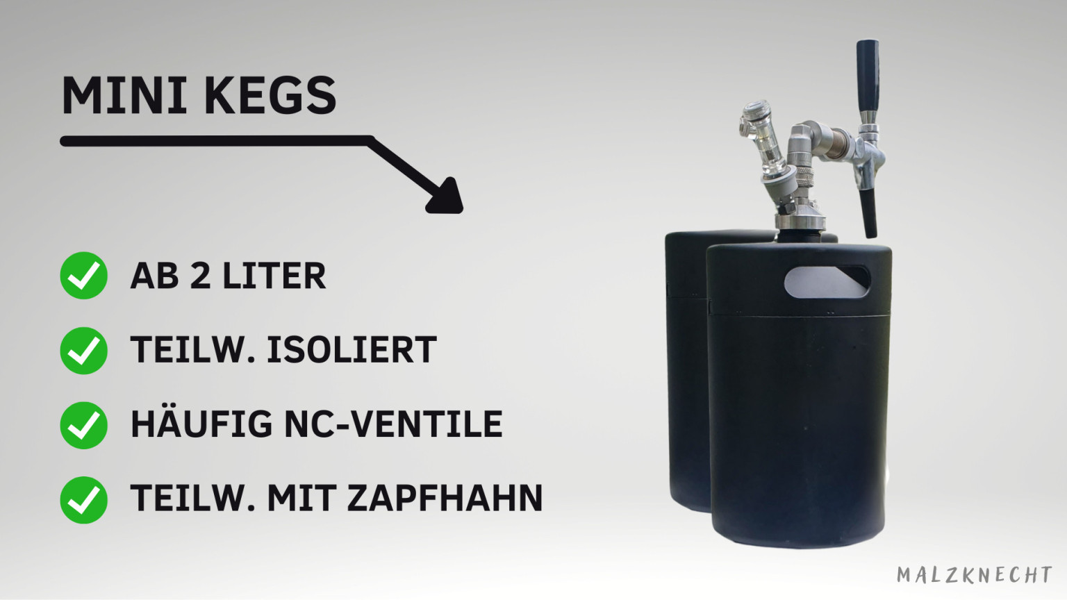 Mini Kegs und Growler ab 2 Liter Volumen für den kompakten Biertransport.